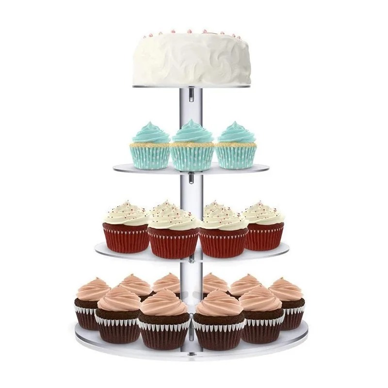 Cupcake Stand Tier - Soporte acrílico transparente para magdalenas de