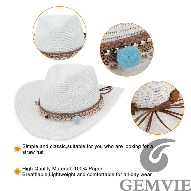 GEMVIE Sombrero de Paja Estilo - Paper Straw Color reseña y precio